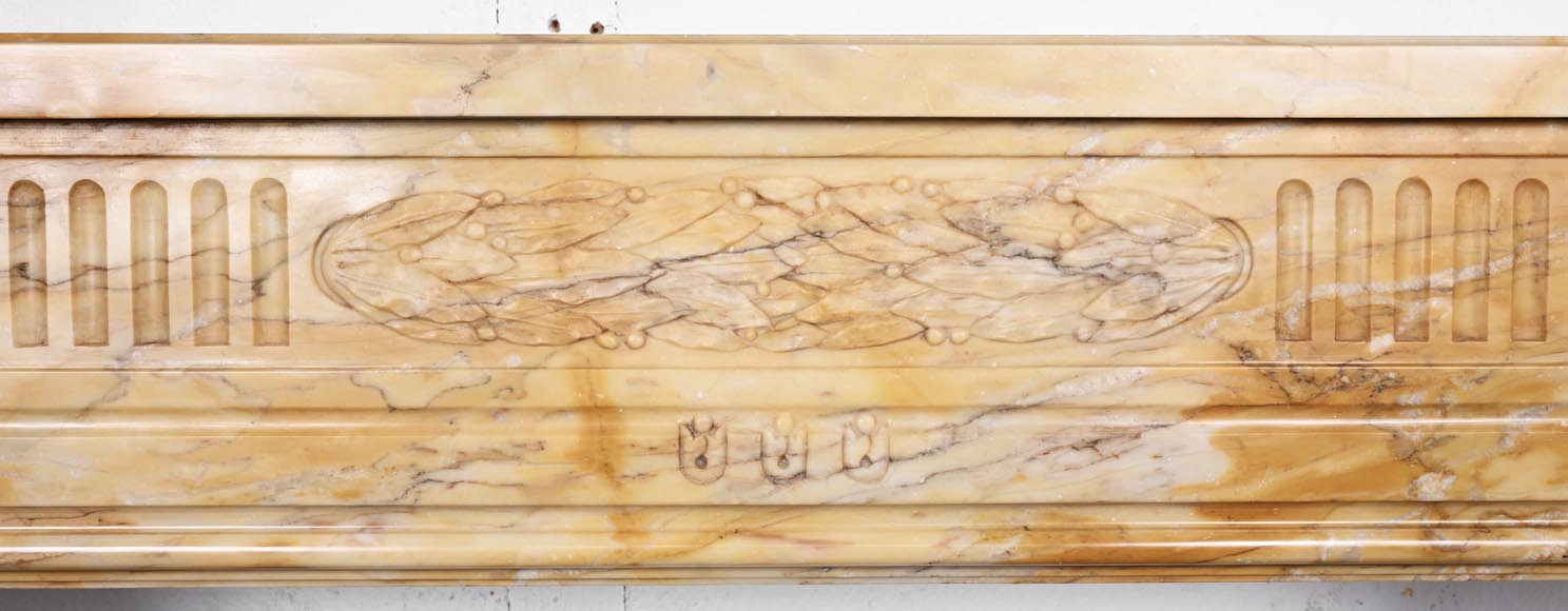  Louis XVI style fireplace with rounded corners in Sienna yellow-1