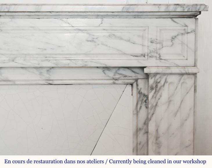 Louis XVI style fireplace in Arabescato marble Louis XVI style fireplace in Arabescato marble-6