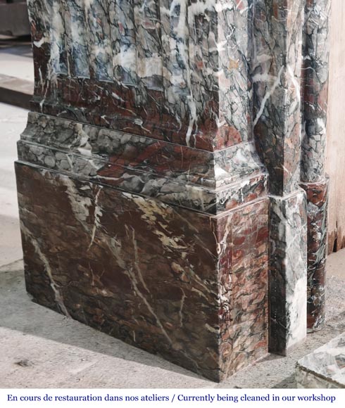 Important Napoleon III style fireplace in Campan marble-7