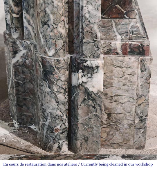  Important Napoleon III style fireplace in Campan marble-11