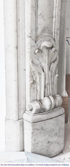 Louis XV style fireplace in Carrara marble Louis XV style fireplace in Carrara marble-9