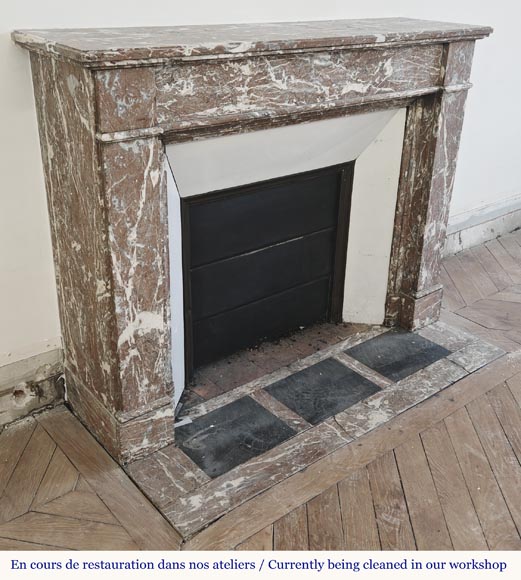 Louis XVI style fireplace in Northern Red marble Louis XVI style fireplace in Northern Red marble-2