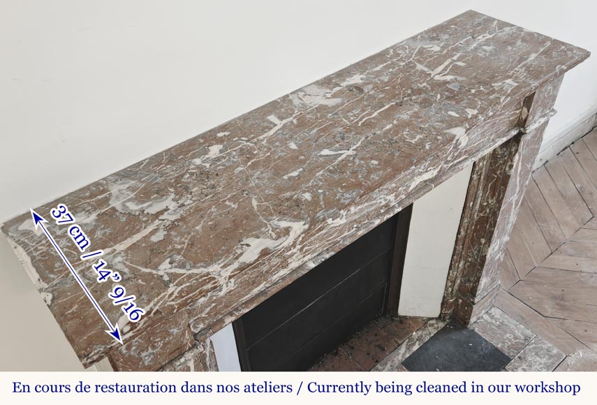 Louis XVI style fireplace in Northern Red marble Louis XVI style fireplace in Northern Red marble-9