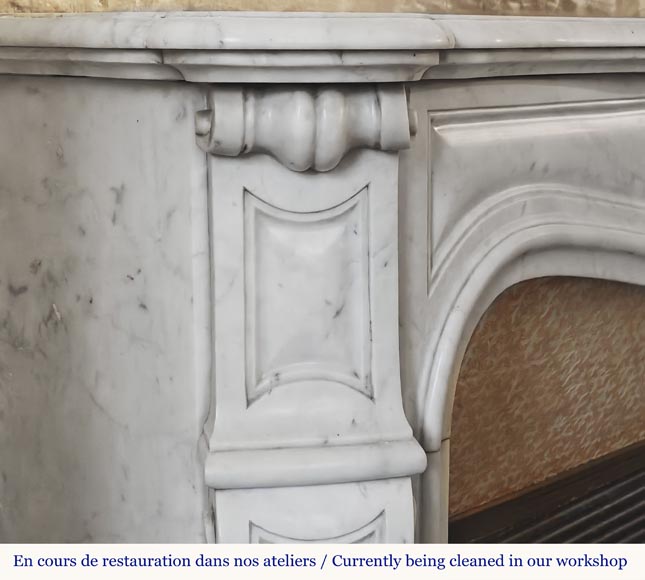  Louis XV style fireplace in Carrara marble-3