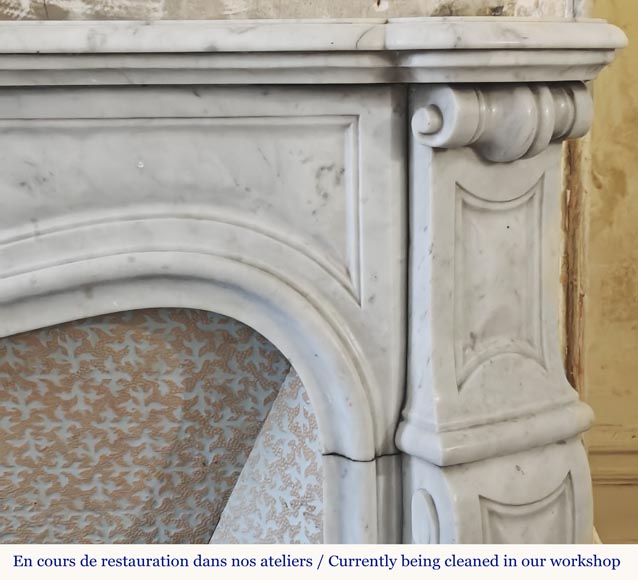  Louis XV style fireplace in Carrara marble-6