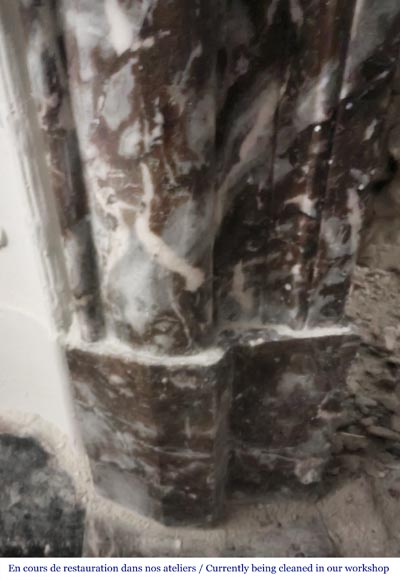 Louis XIV style fireplace with molding, in Royal Red marble-7