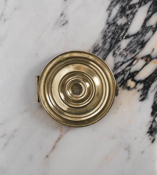 Louis XVI style fluted fireplace, in Paonazzo marble-4