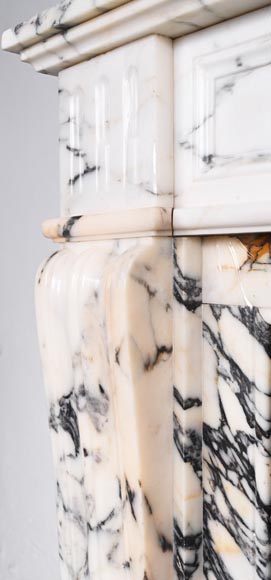 Louis XVI style fluted fireplace, in Paonazzo marble-5