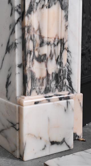 Louis XVI style fluted fireplace, in Paonazzo marble-6