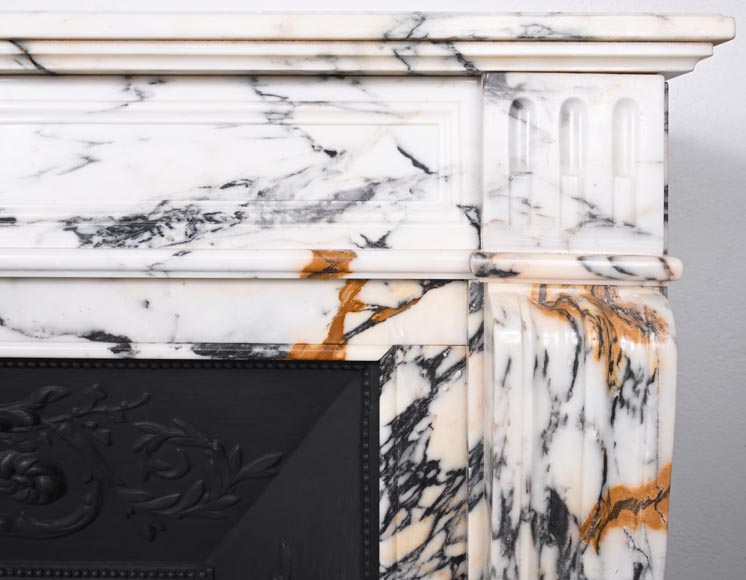 Louis XVI style fluted fireplace, in Paonazzo marble-8
