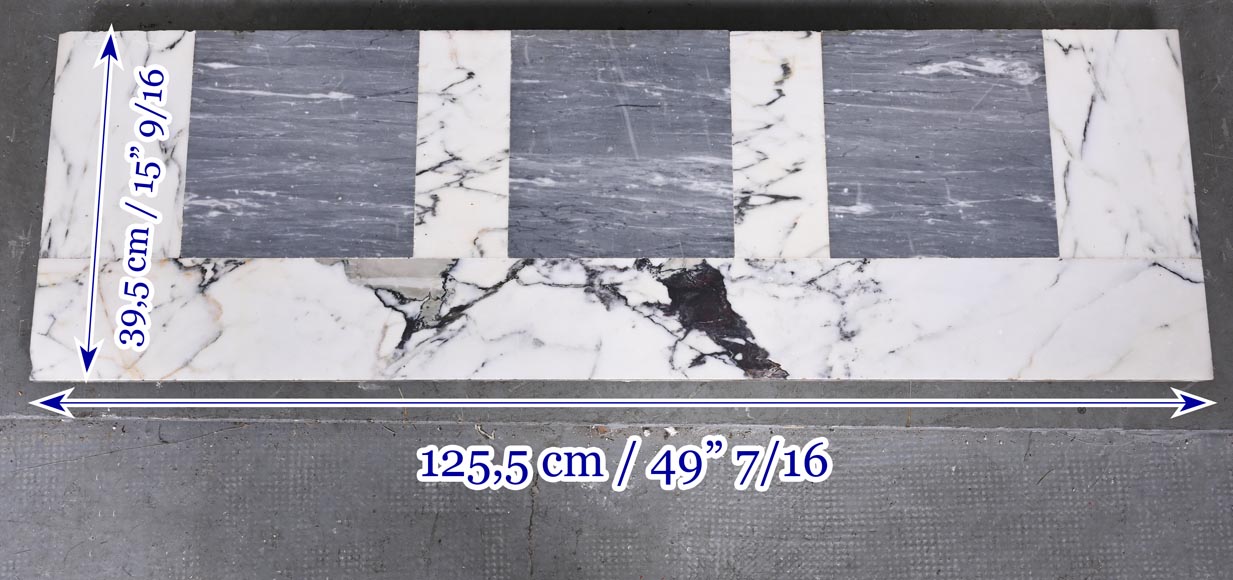 Louis XVI style fluted fireplace, in Paonazzo marble-10