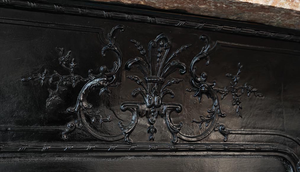 Large Regency-style fireplace in Royal Red marble-9