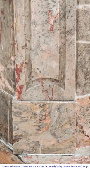 Louis XV style Pompadour model fireplace in Enjugerais marble-4