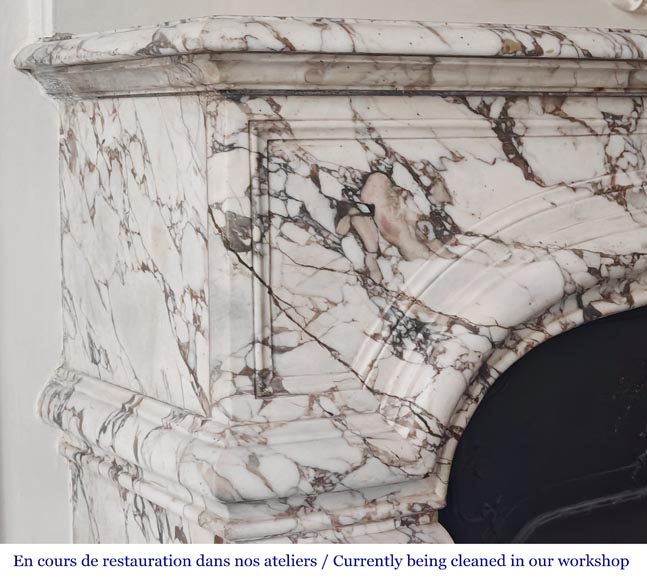 Important Regency style fireplace in purple breccia marble-4