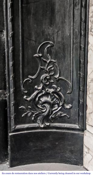 Important Regency style fireplace in purple breccia marble-11