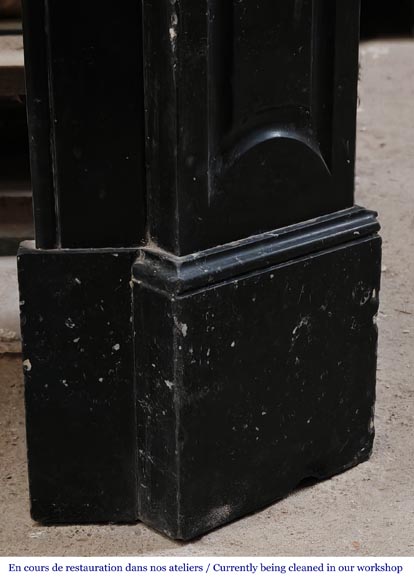 Louis XV style Pompadour model fireplace in speckled black marble-7