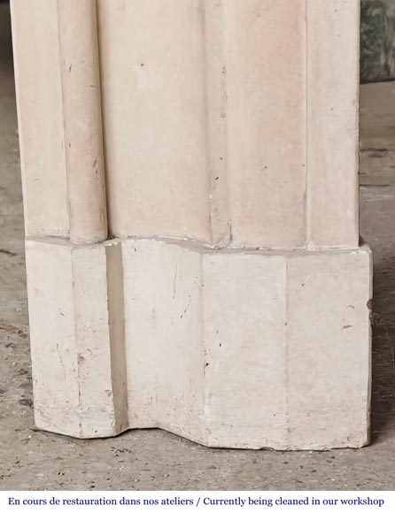 Louis XIV style stone fireplace from the 1950s Louis XIV style stone fireplace from the 1950s-7