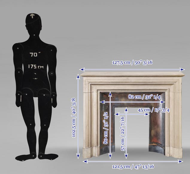 Louis XIV style stone fireplace from the 1950s Louis XIV style stone fireplace from the 1950s-9