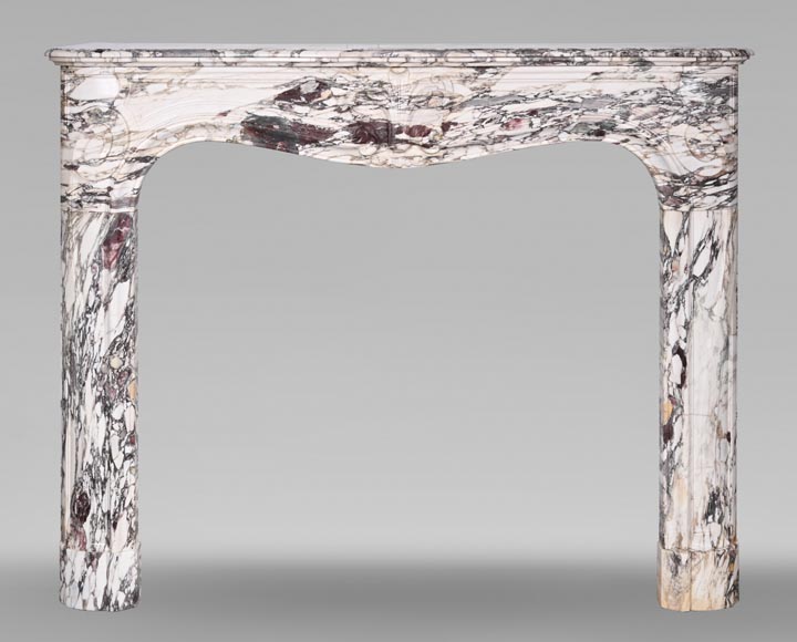 Regency style fireplace decorated with a palmette, in purple breccia marble-0