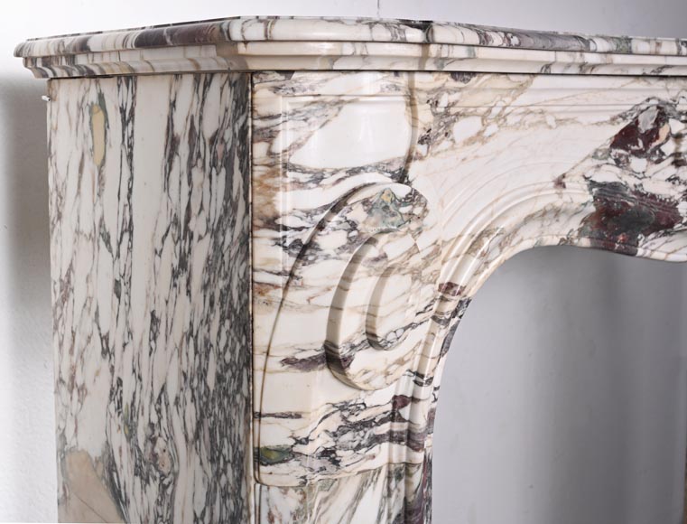 Regency style fireplace decorated with a palmette, in purple breccia marble-4