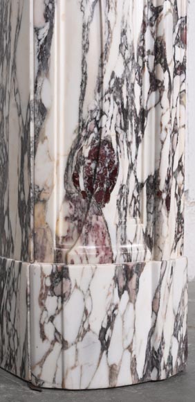 Regency style fireplace decorated with a palmette, in purple breccia marble-5