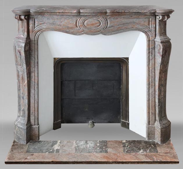 Louis XV style Pompadour model fireplace in Enjugerais marble Louis XV style Pompadour model fireplace in Enjugerais marble-0