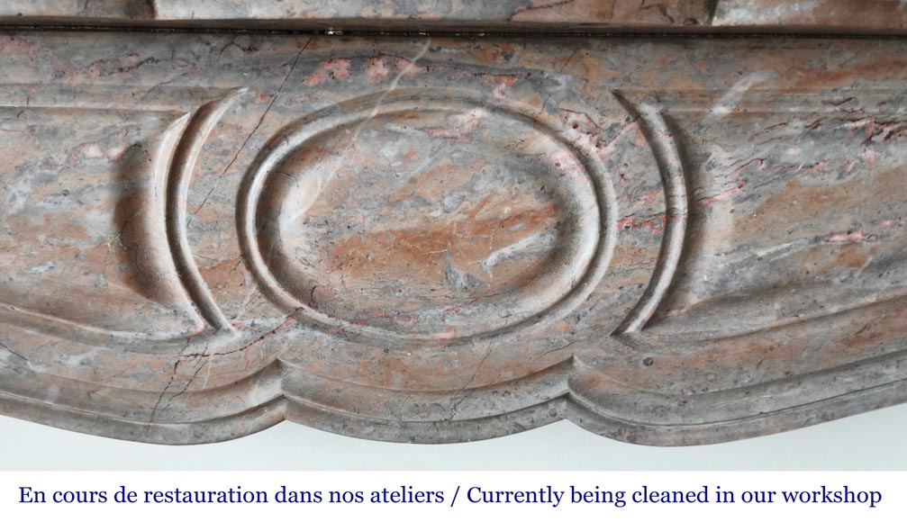 Louis XV style Pompadour model fireplace in Enjugerais marble Louis XV style Pompadour model fireplace in Enjugerais marble-1