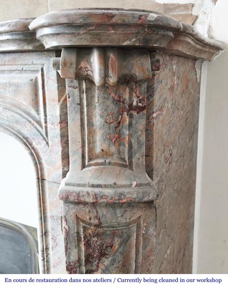 Louis XV style Pompadour model fireplace in Enjugerais marble Louis XV style Pompadour model fireplace in Enjugerais marble-5