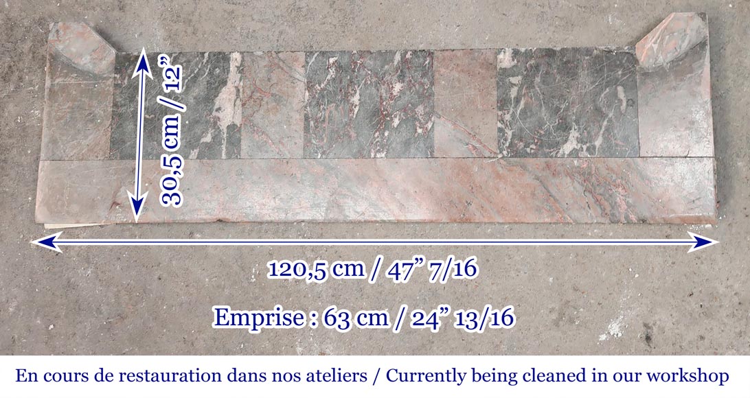 Louis XV style Pompadour model fireplace in Enjugerais marble Louis XV style Pompadour model fireplace in Enjugerais marble-7