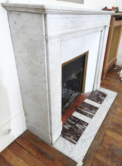 Louis XVI style fireplace with Carrara marble molding Louis XVI style fireplace with Carrara marble molding-2