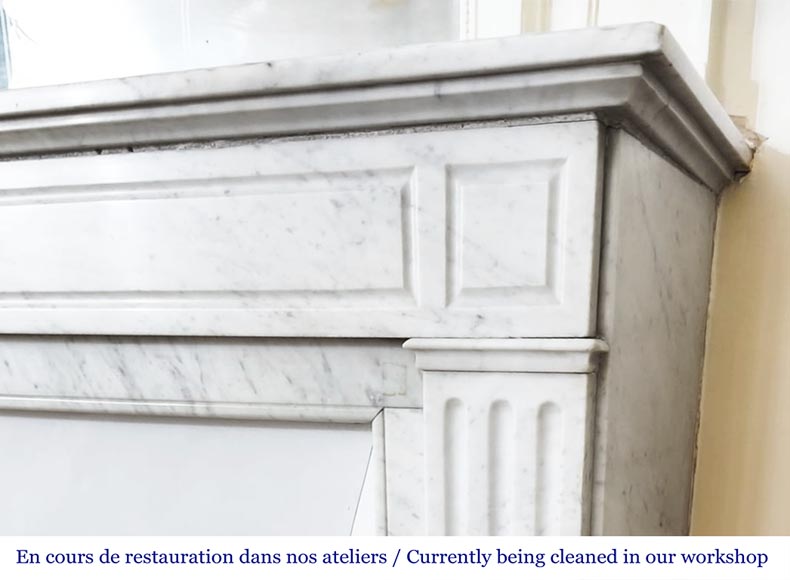 Louis XVI style fireplace with Carrara marble molding Louis XVI style fireplace with Carrara marble molding-6