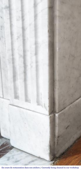 Louis XVI style fireplace with Carrara marble molding Louis XVI style fireplace with Carrara marble molding-7