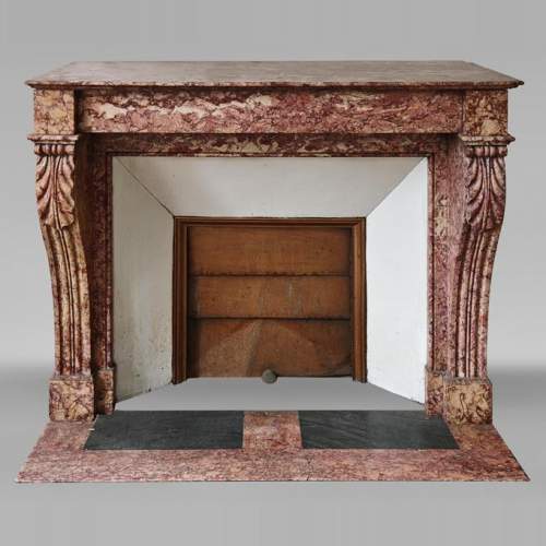 Napoleon III style fireplace in pink Brocatelle marble