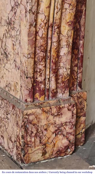 Napoleon III style fireplace in pink Brocatelle marble-4