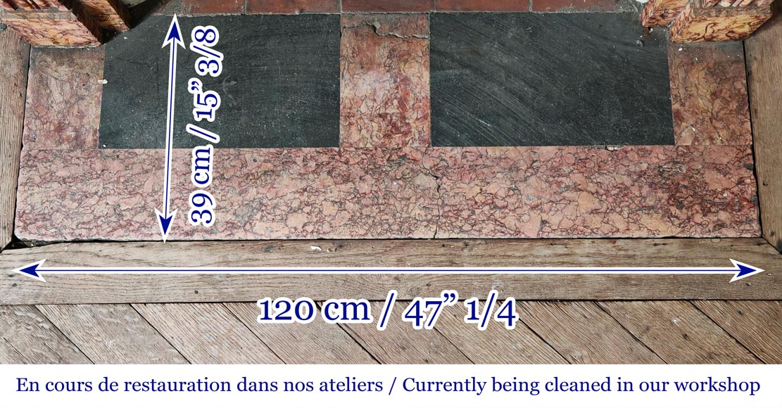 Napoleon III style fireplace in pink Brocatelle marble-7