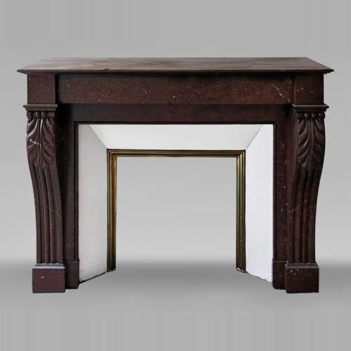Napoleon III style fireplace in griotte red marble