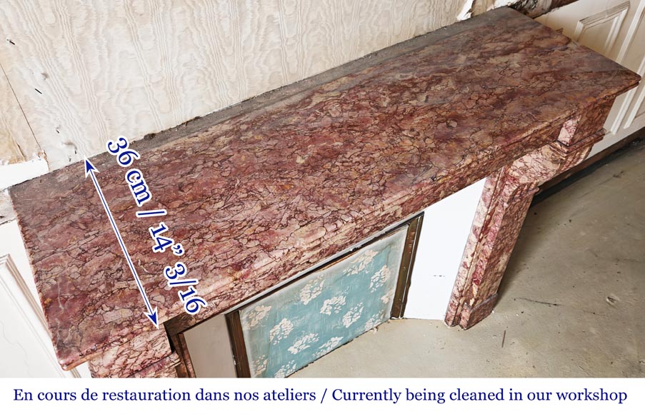 Napoleon III style fireplace, modillion model, in Brocatelle marble-8
