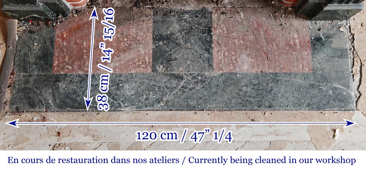 Napoleon III style fireplace with acanthus leaf in green marble Napoleon III style fireplace with acanthus leaf in green marble-7