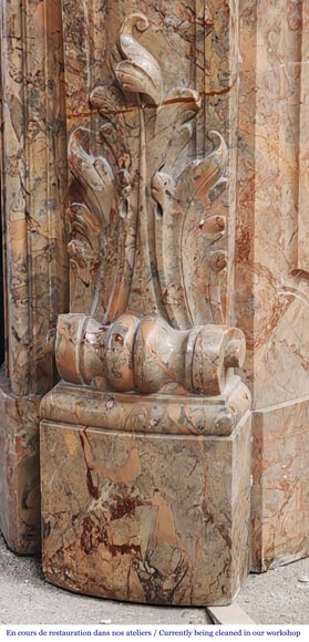 Regency style fireplace, in richly sculpted Sarrancolin marble-10