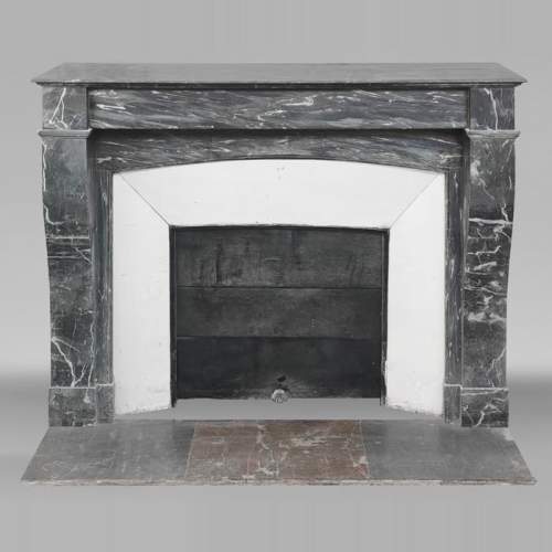 Restoration period fireplace in blue Turquin marble