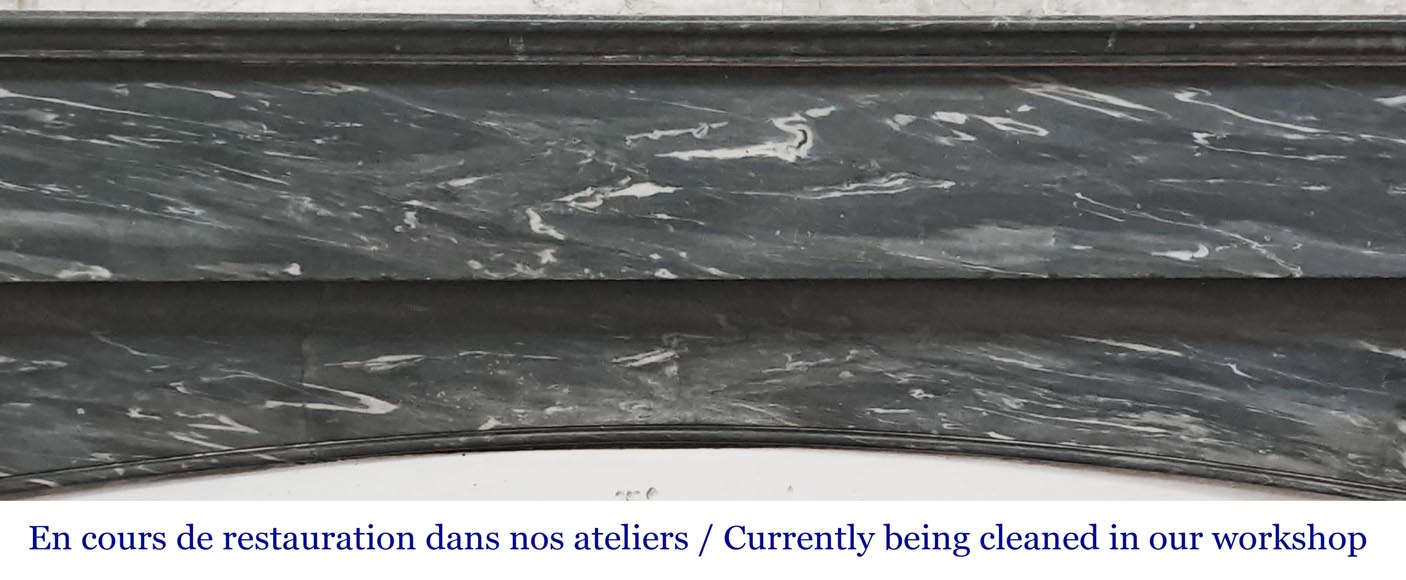 Restoration period fireplace in blue Turquin marble-1