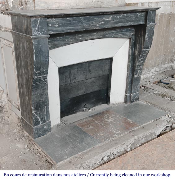 Restoration period fireplace in blue Turquin marble-2