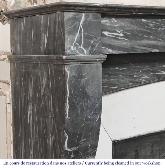 Restoration period fireplace in blue Turquin marble-3