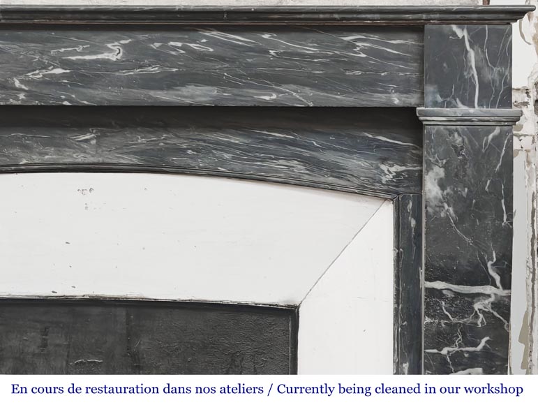 Restoration period fireplace in blue Turquin marble-6