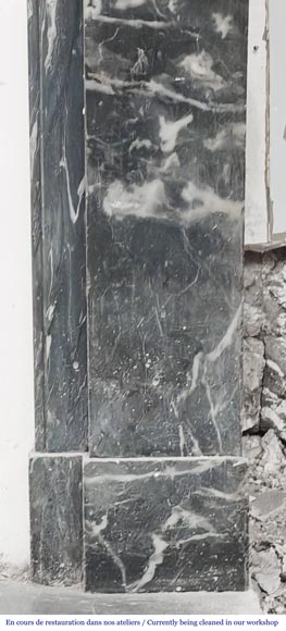 Restoration period fireplace in blue Turquin marble-7