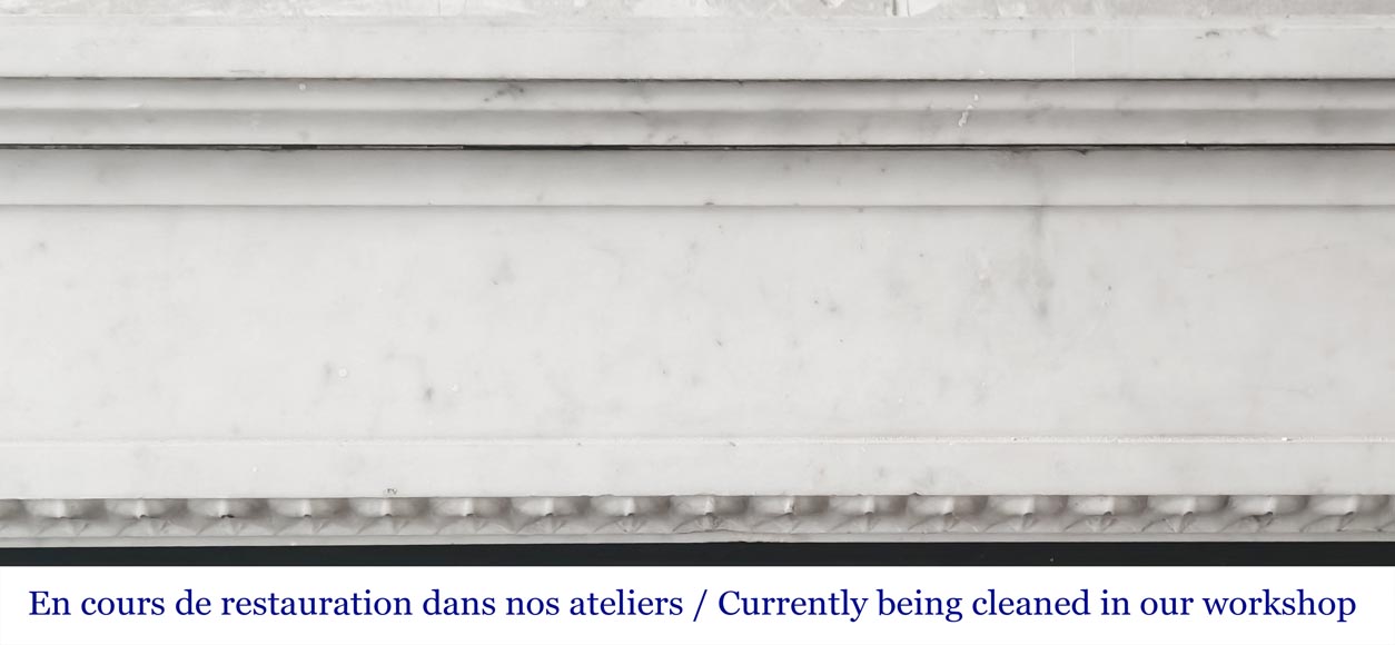 Louis XVI style fireplace in Conne marble, with slender fluted columns-1