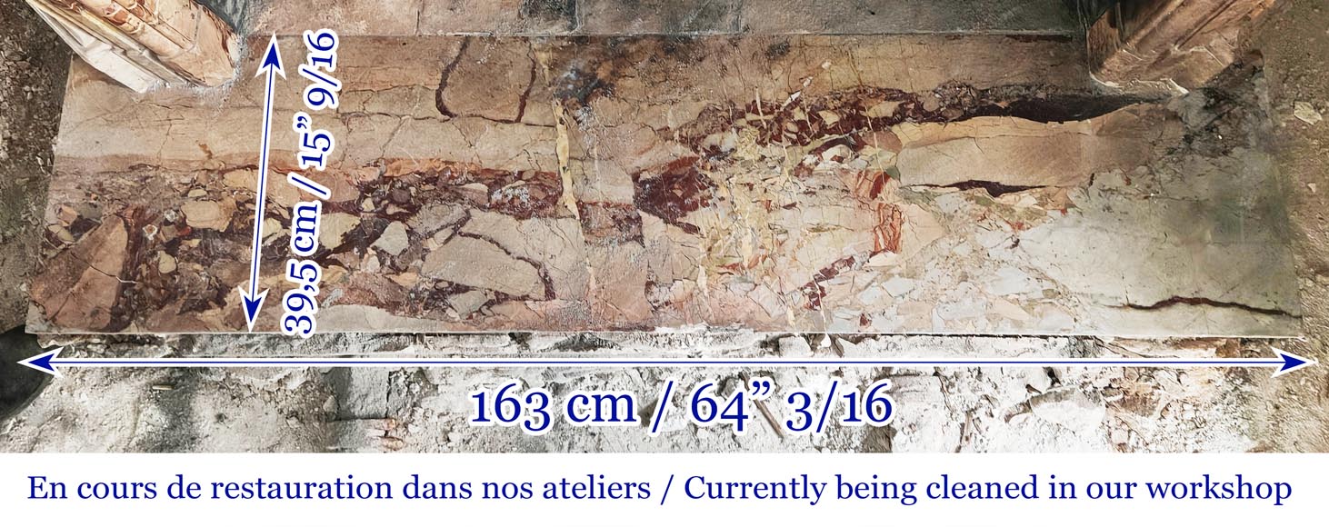 Louis XV style fireplace in highly ornate Sarrancolin marble-11