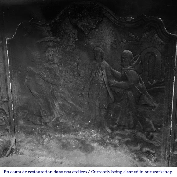 Louis XV style fireplace in highly ornate Sarrancolin marble-14