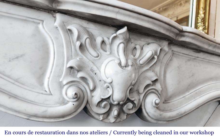 Louis XV style fireplace in Carrara marble-2