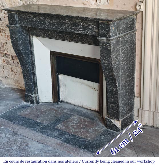 Restoration period fireplace in grey Saint Anne marble-4